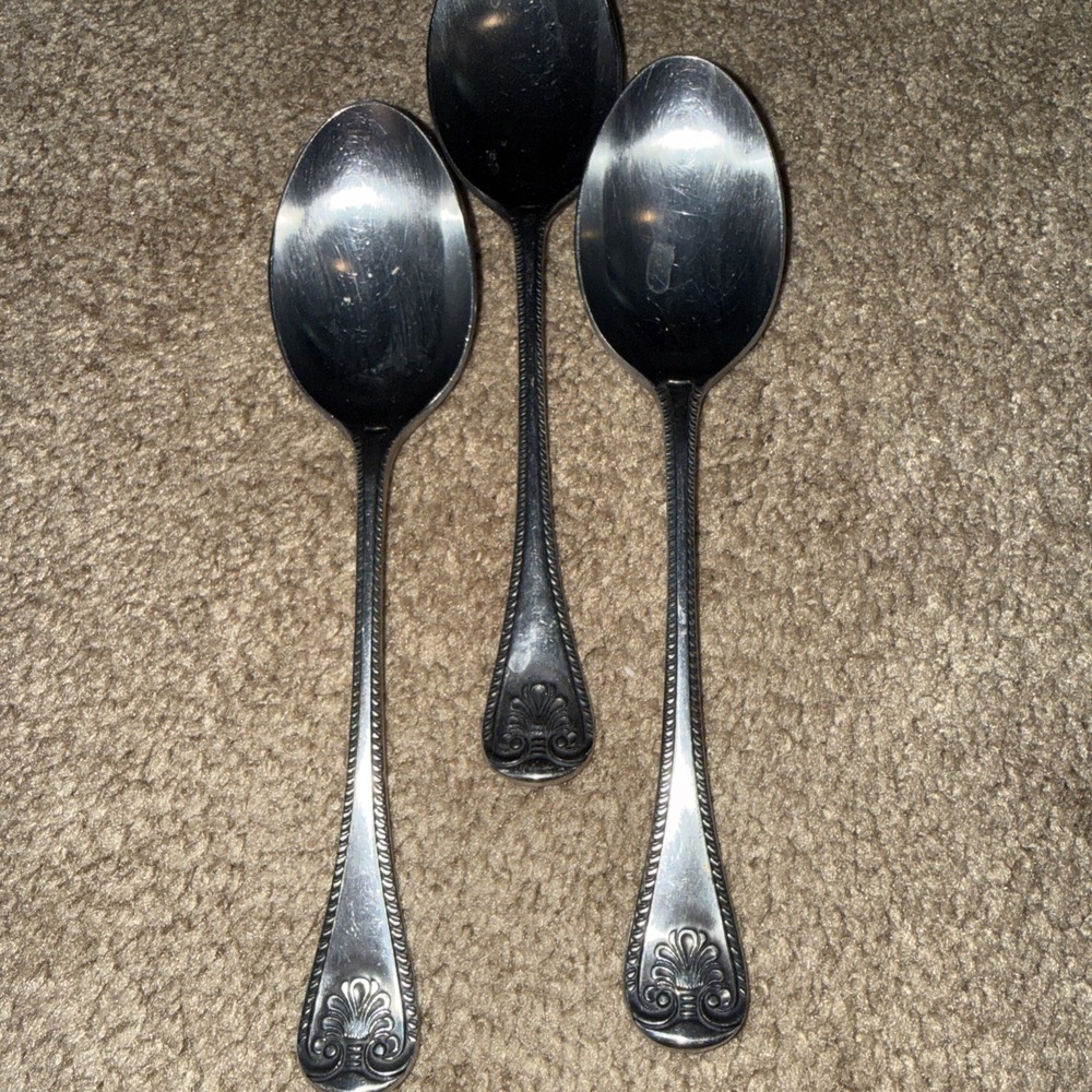 Vintage Supreme Cutlery Abbey Shell Soup Spoons 3